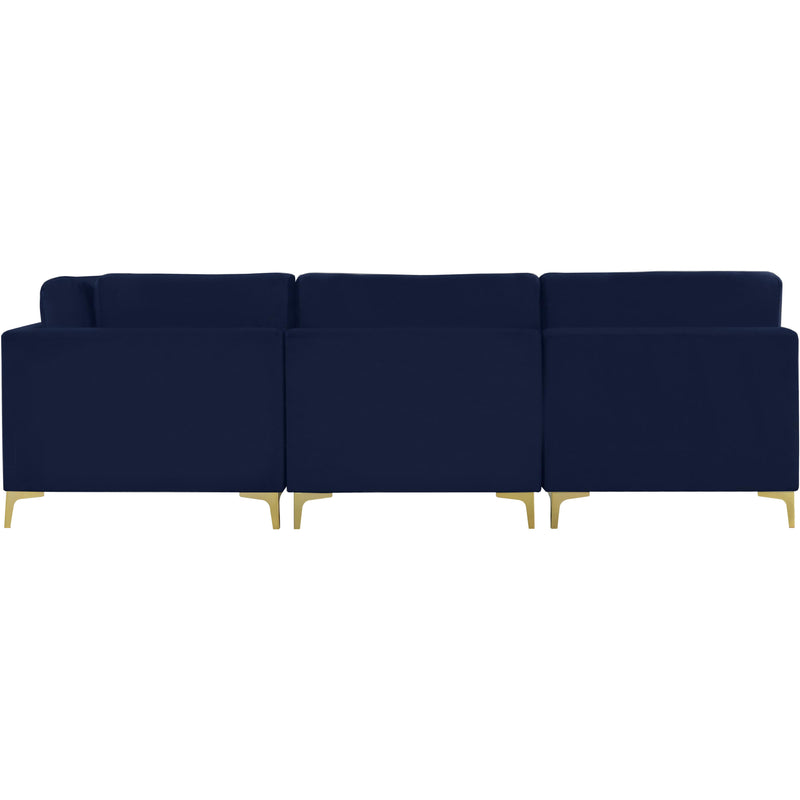 Meridian Julia Navy Velvet Modular Sectional (5 Boxes) IMAGE 7