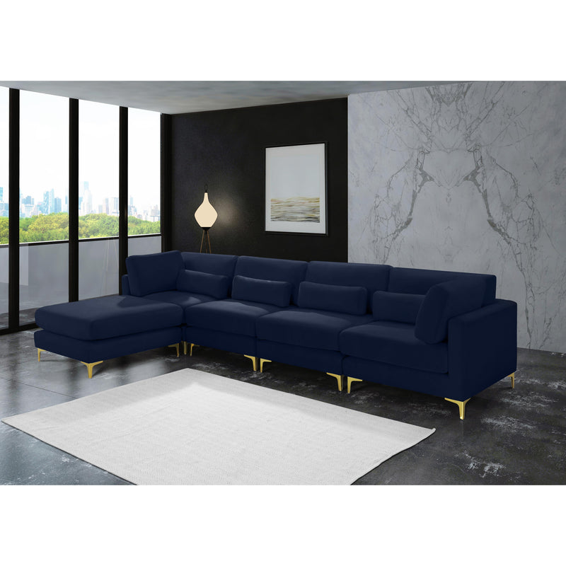 Meridian Julia Navy Velvet Modular Sectional (5 Boxes) IMAGE 12