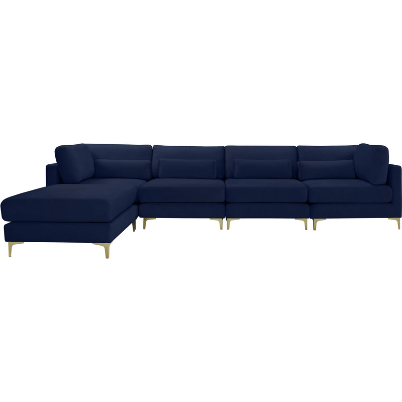 Meridian Julia Navy Velvet Modular Sectional (5 Boxes) IMAGE 3