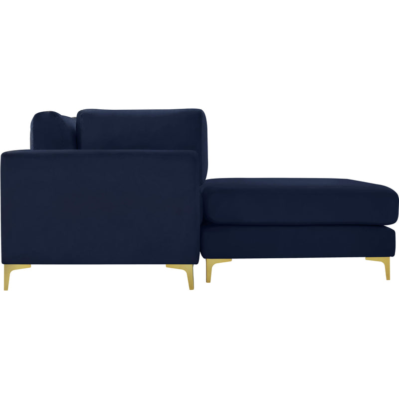 Meridian Julia Navy Velvet Modular Sectional (5 Boxes) IMAGE 5