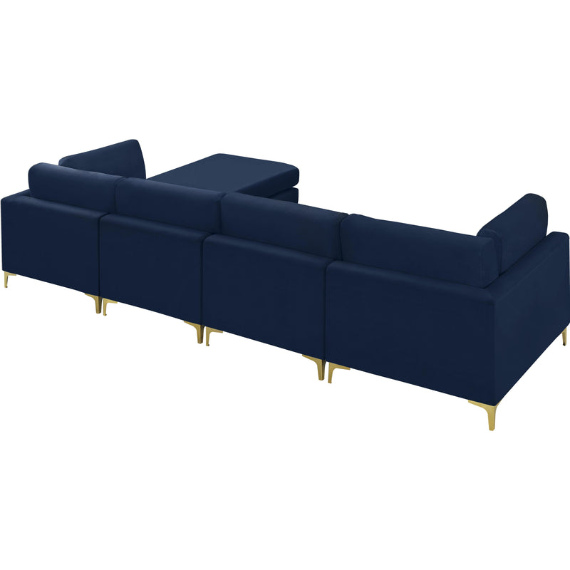 Meridian Julia Navy Velvet Modular Sectional (5 Boxes) IMAGE 7