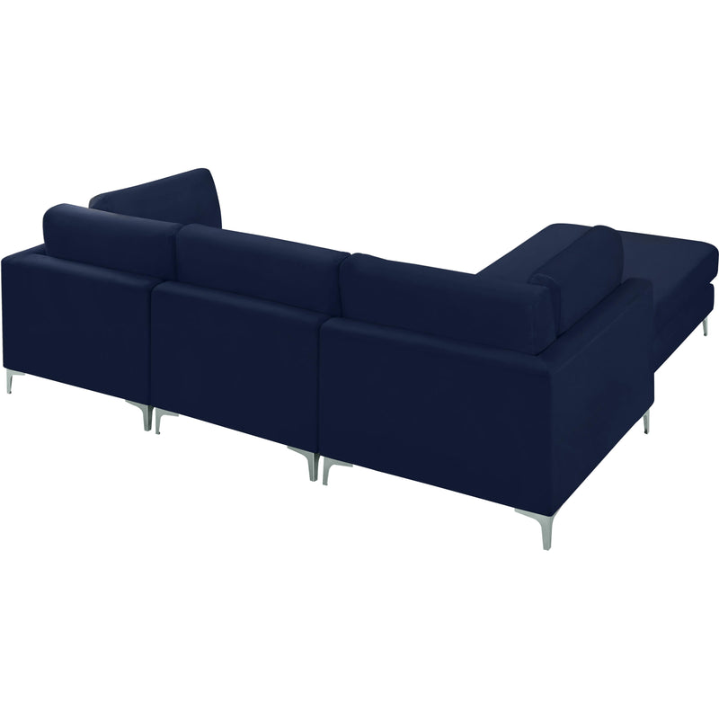 Meridian Julia Navy Velvet Modular Sectional (4 Boxes) IMAGE 10