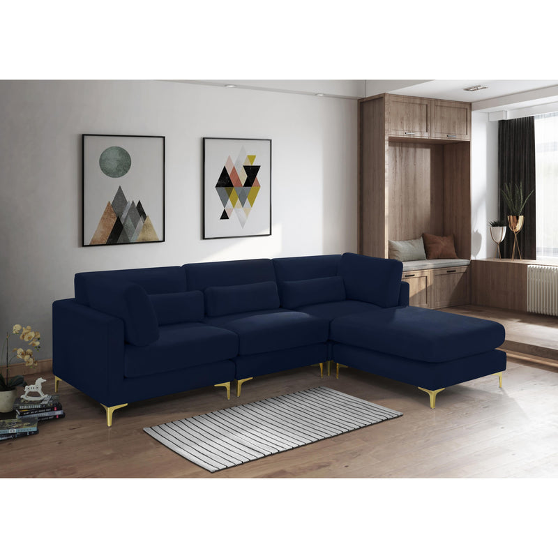 Meridian Julia Navy Velvet Modular Sectional (4 Boxes) IMAGE 14