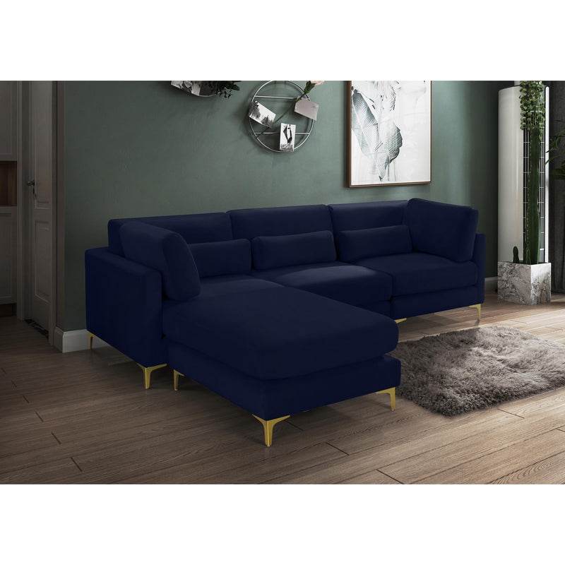 Meridian Julia Navy Velvet Modular Sectional (4 Boxes) IMAGE 16