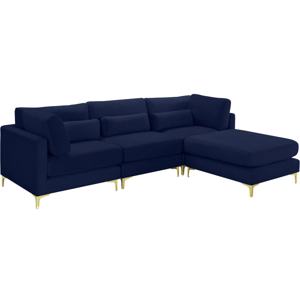 Meridian Julia Navy Velvet Modular Sectional (4 Boxes) IMAGE 1