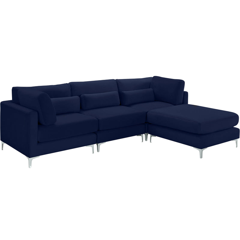 Meridian Julia Navy Velvet Modular Sectional (4 Boxes) IMAGE 2