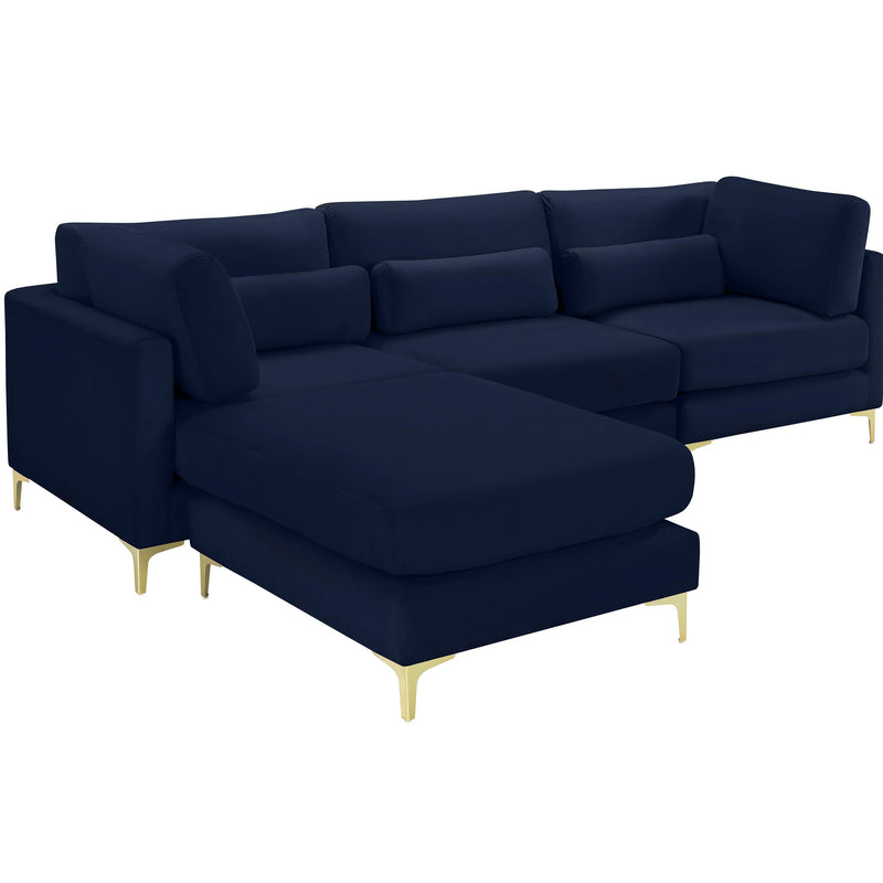 Meridian Julia Navy Velvet Modular Sectional (4 Boxes) IMAGE 3