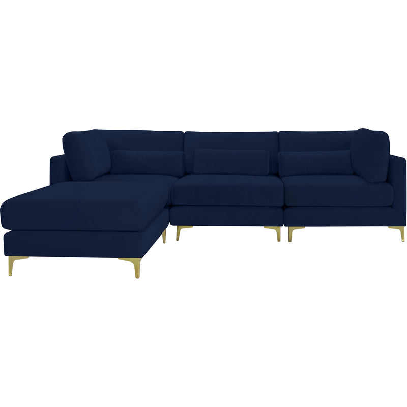 Meridian Julia Navy Velvet Modular Sectional (4 Boxes) IMAGE 5