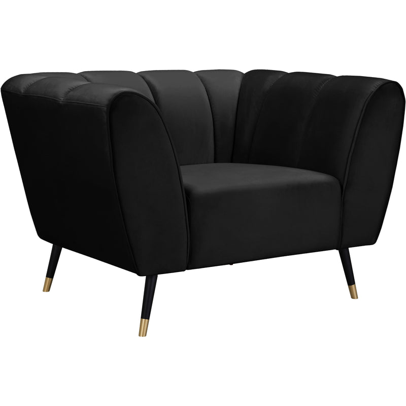 Meridian Beaumont Black Velvet Chair IMAGE 1