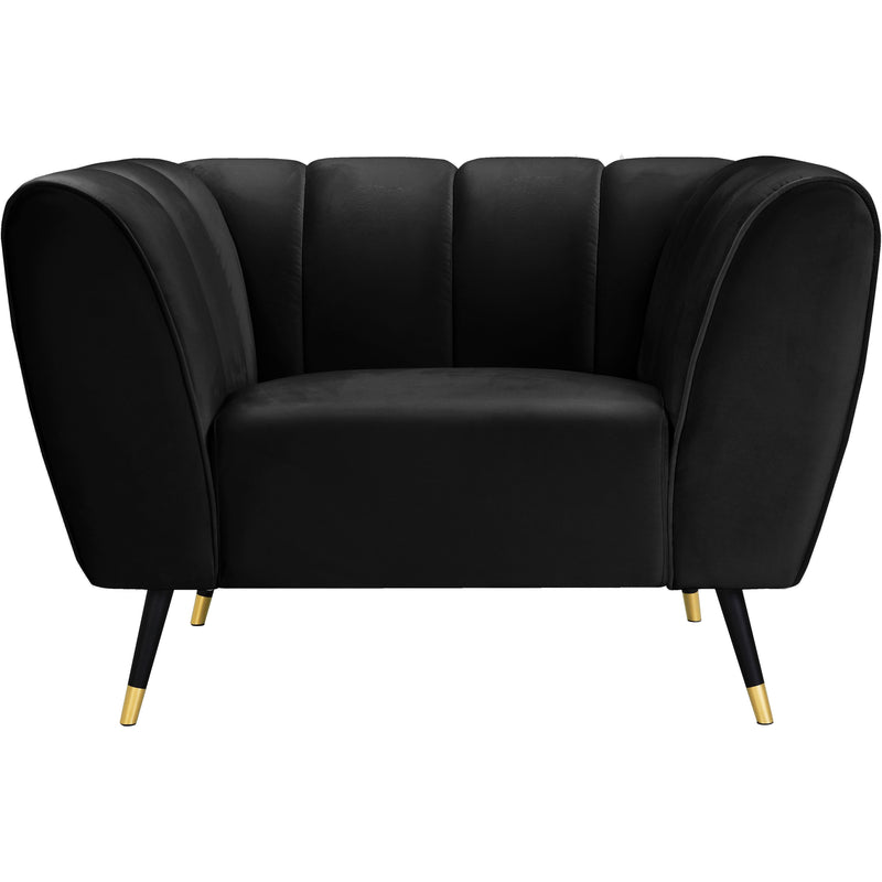 Meridian Beaumont Black Velvet Chair IMAGE 2