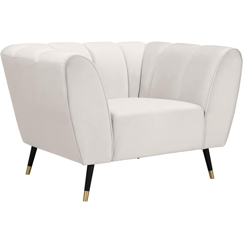 Meridian Beaumont Cream Velvet Chair IMAGE 1