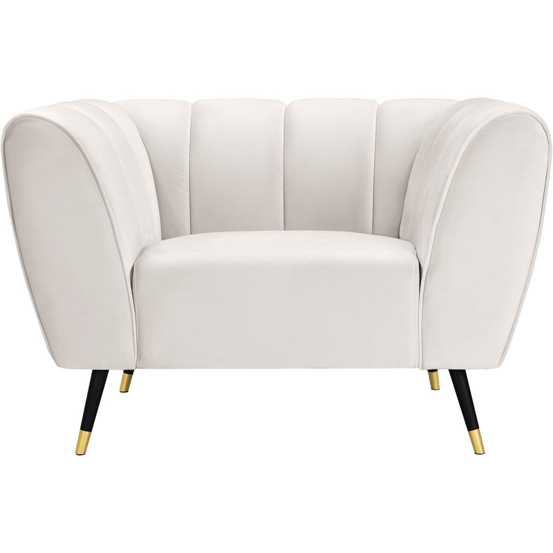 Meridian Beaumont Cream Velvet Chair IMAGE 2