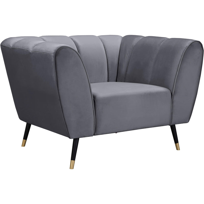 Meridian Beaumont Grey Velvet Chair IMAGE 1