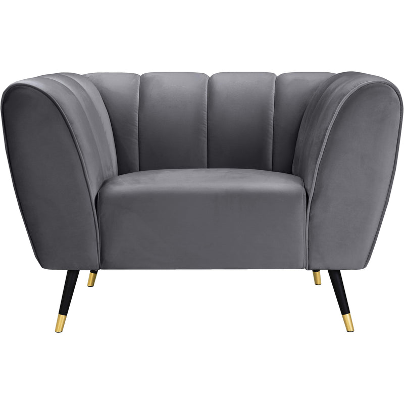 Meridian Beaumont Grey Velvet Chair IMAGE 2