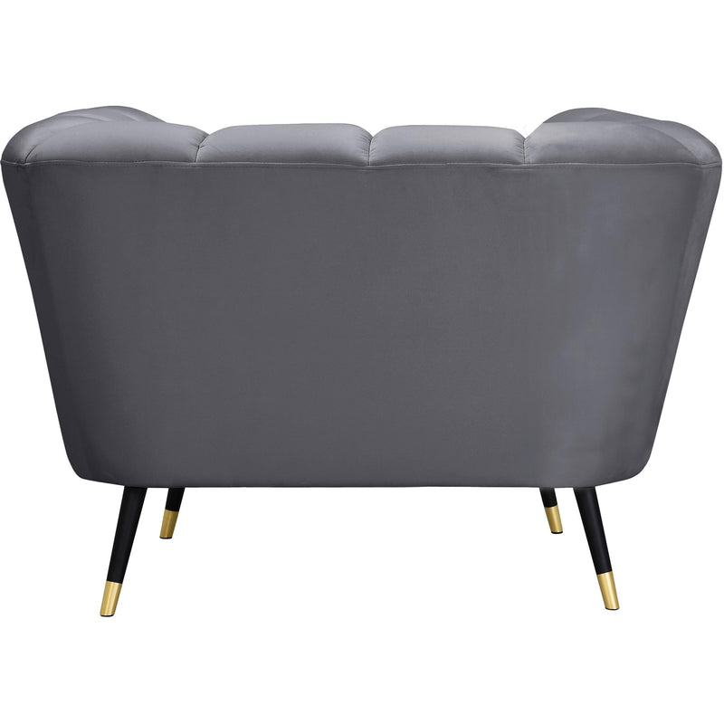 Meridian Beaumont Grey Velvet Chair IMAGE 3