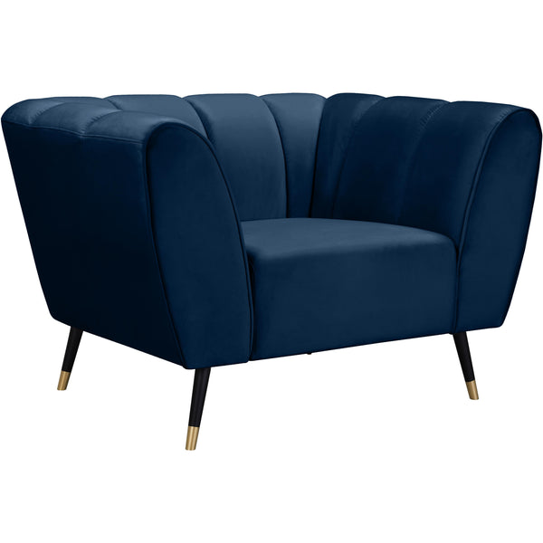 Meridian Beaumont Navy Velvet Chair IMAGE 1