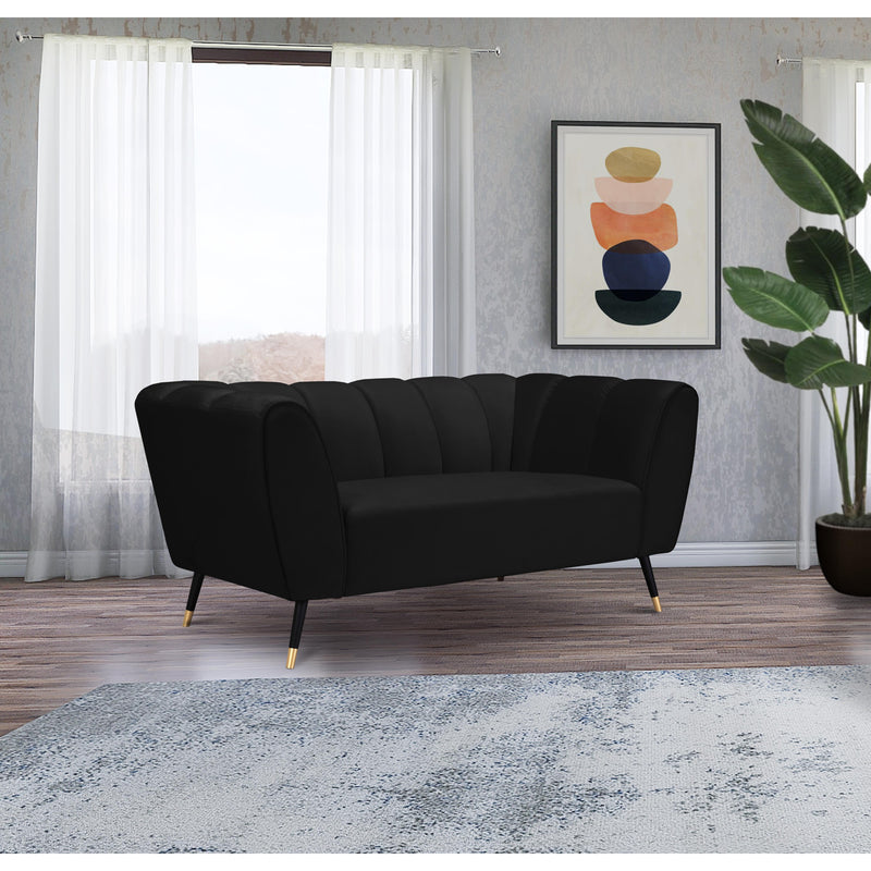 Meridian Beaumont Black Velvet Loveseat IMAGE 11