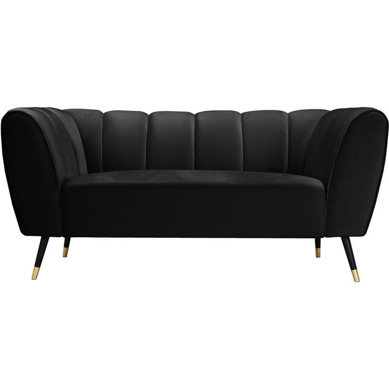 Meridian Beaumont Black Velvet Loveseat IMAGE 2