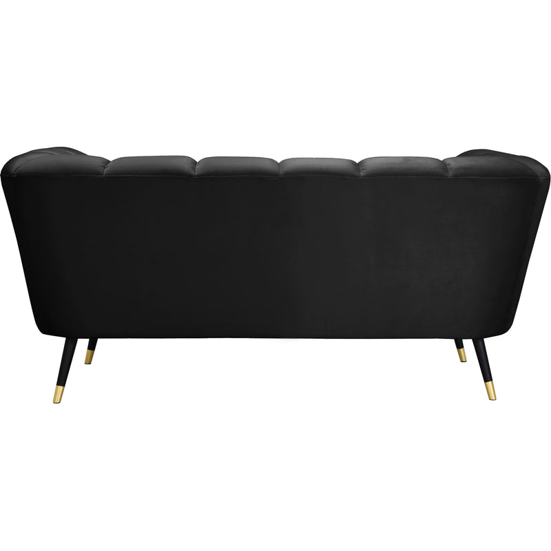 Meridian Beaumont Black Velvet Loveseat IMAGE 3