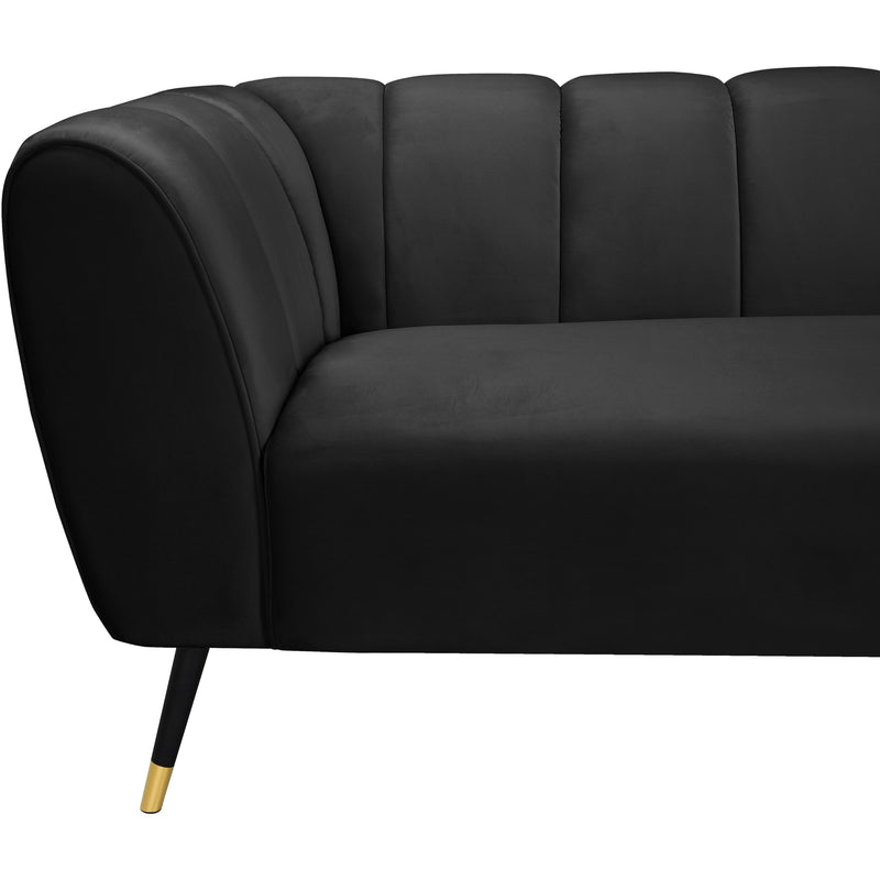 Meridian Beaumont Black Velvet Loveseat IMAGE 5