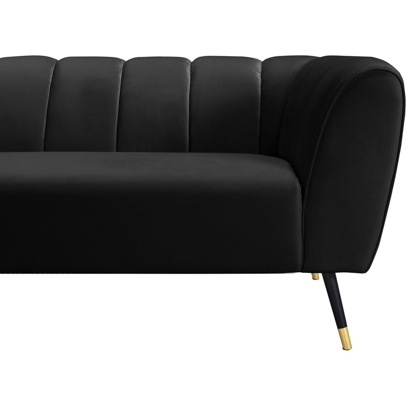 Meridian Beaumont Black Velvet Loveseat IMAGE 6