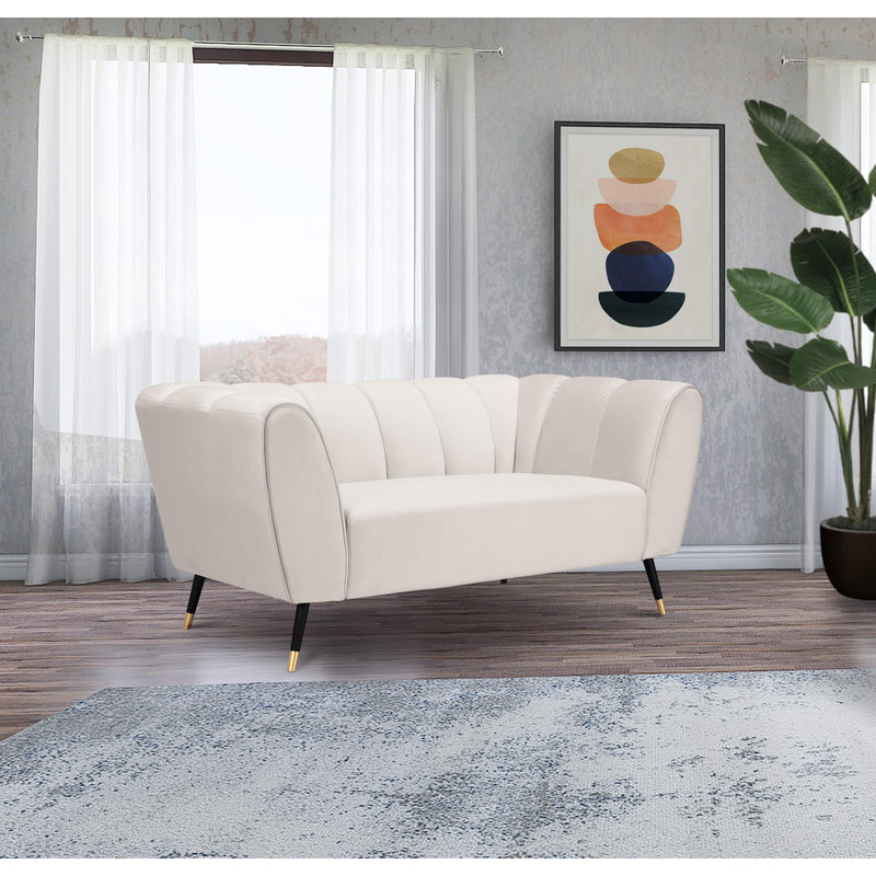 Meridian Beaumont Cream Velvet Loveseat IMAGE 11