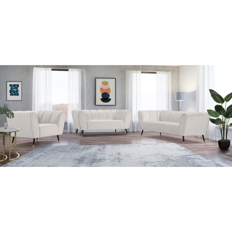 Meridian Beaumont Cream Velvet Loveseat IMAGE 12