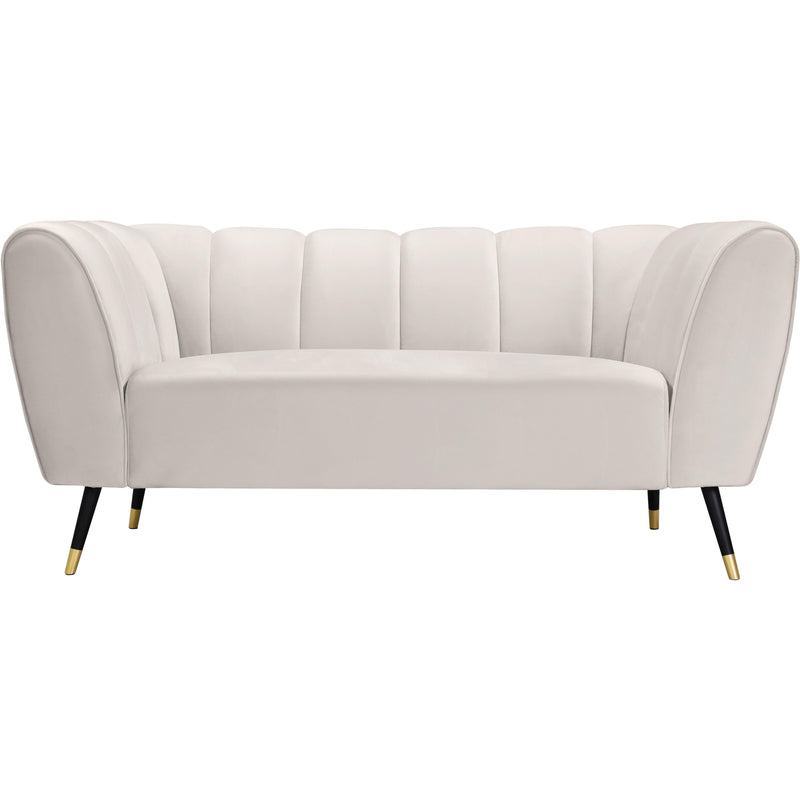 Meridian Beaumont Cream Velvet Loveseat IMAGE 2