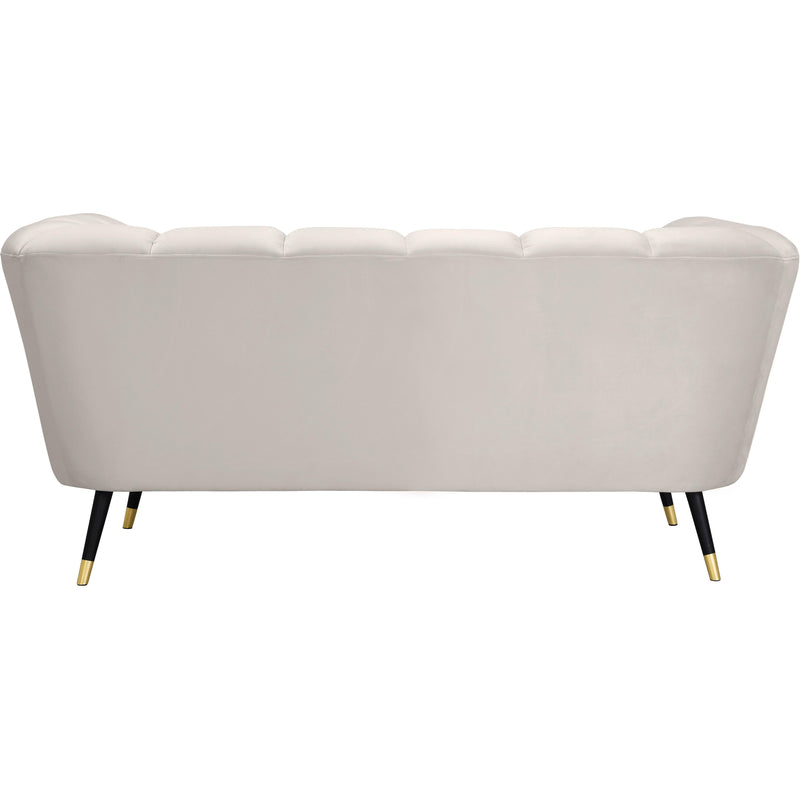 Meridian Beaumont Cream Velvet Loveseat IMAGE 3