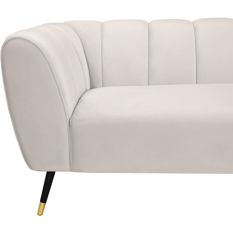 Meridian Beaumont Cream Velvet Loveseat IMAGE 5