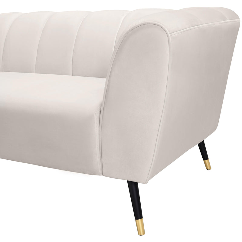 Meridian Beaumont Cream Velvet Loveseat IMAGE 7