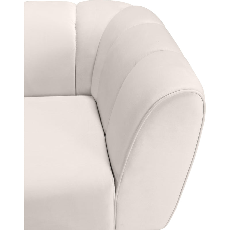 Meridian Beaumont Cream Velvet Loveseat IMAGE 8