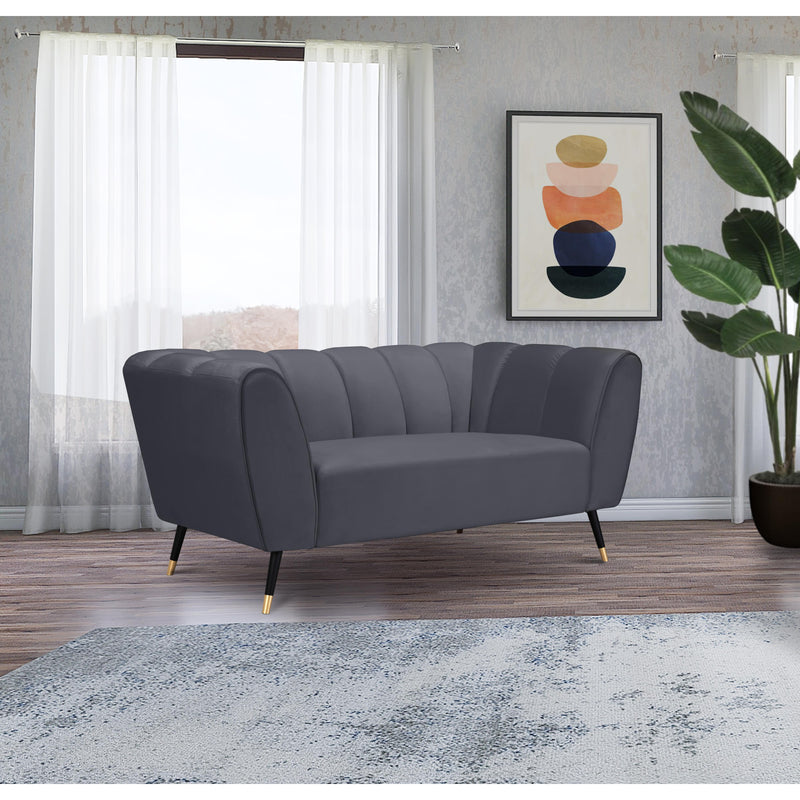 Meridian Beaumont Grey Velvet Loveseat IMAGE 11