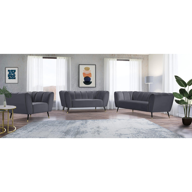 Meridian Beaumont Grey Velvet Loveseat IMAGE 12