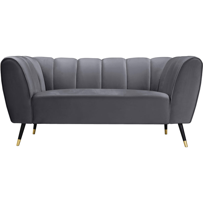 Meridian Beaumont Grey Velvet Loveseat IMAGE 2