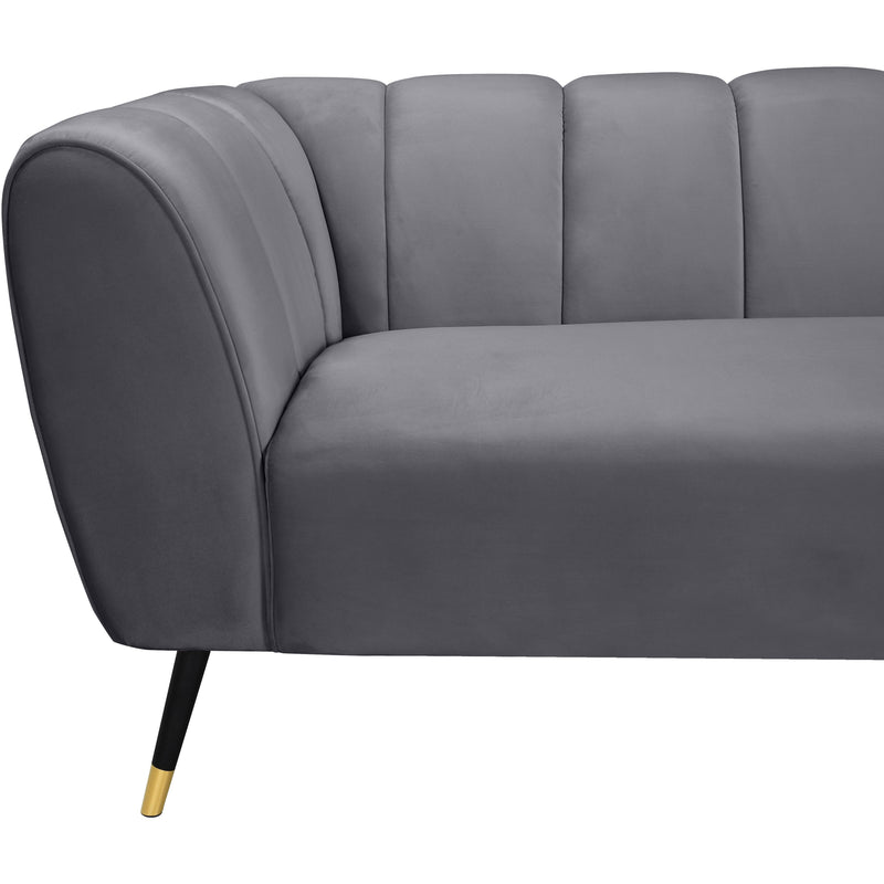 Meridian Beaumont Grey Velvet Loveseat IMAGE 5