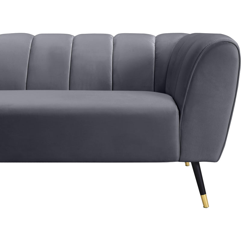 Meridian Beaumont Grey Velvet Loveseat IMAGE 6