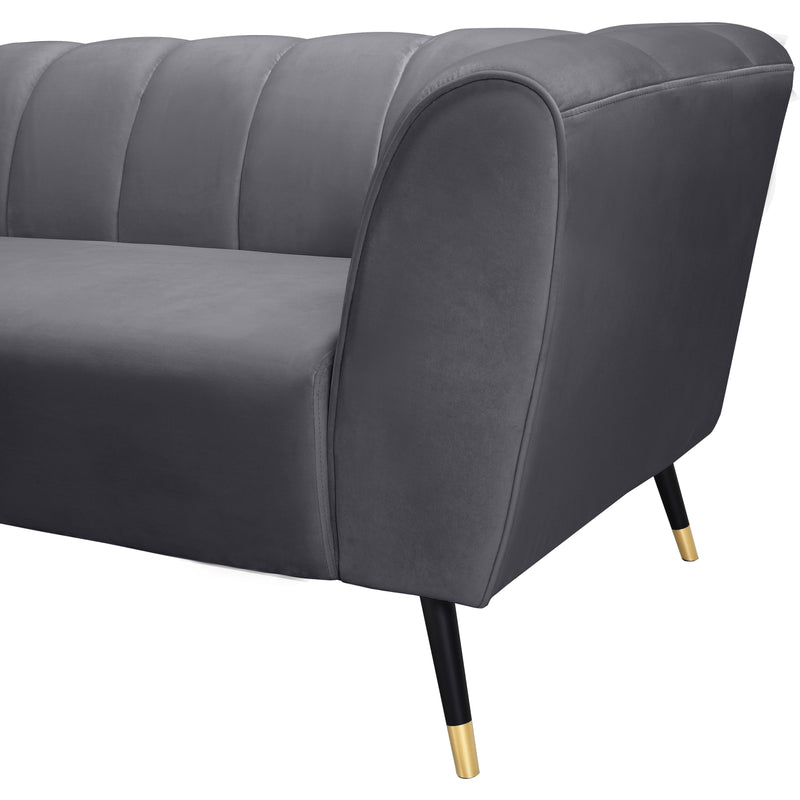 Meridian Beaumont Grey Velvet Loveseat IMAGE 7