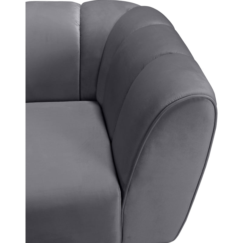 Meridian Beaumont Grey Velvet Loveseat IMAGE 8