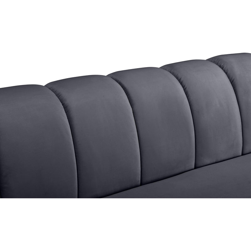 Meridian Beaumont Grey Velvet Loveseat IMAGE 9