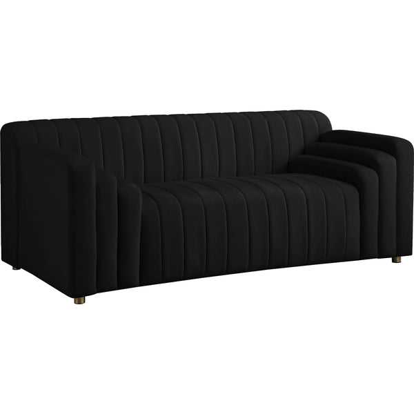 Meridian Naya Black Velvet Loveseat IMAGE 1