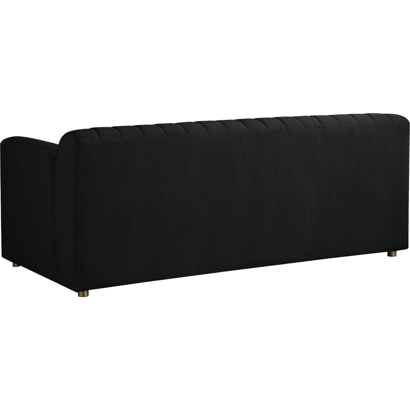 Meridian Naya Black Velvet Loveseat IMAGE 2