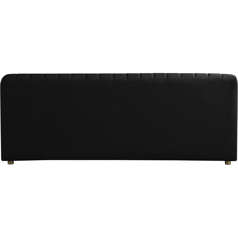 Meridian Naya Black Velvet Loveseat IMAGE 3