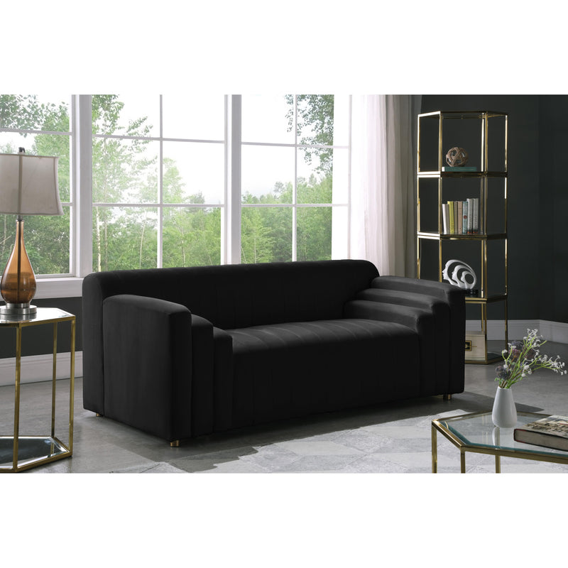 Meridian Naya Black Velvet Loveseat IMAGE 6