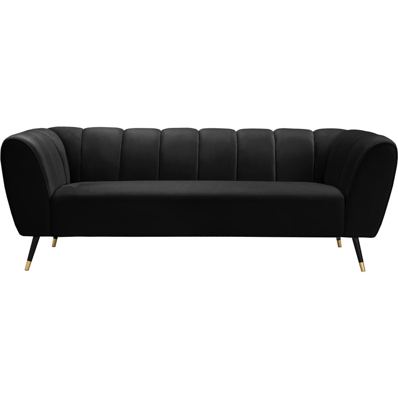 Meridian Beaumont Black Velvet Sofa IMAGE 2