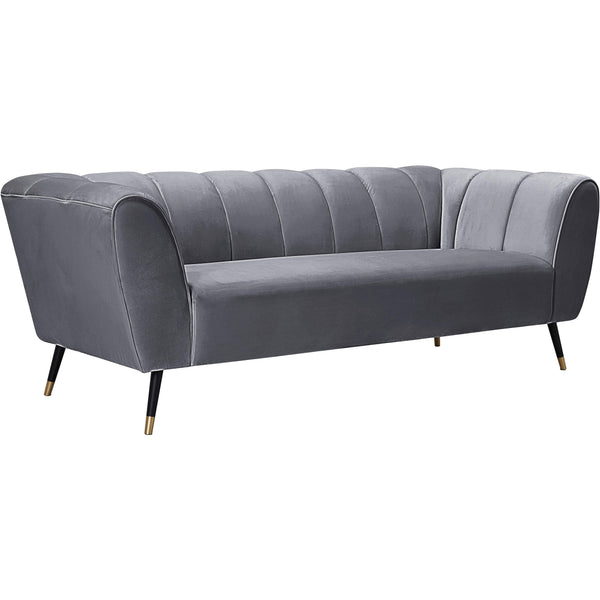 Meridian Beaumont Grey Velvet Sofa IMAGE 1