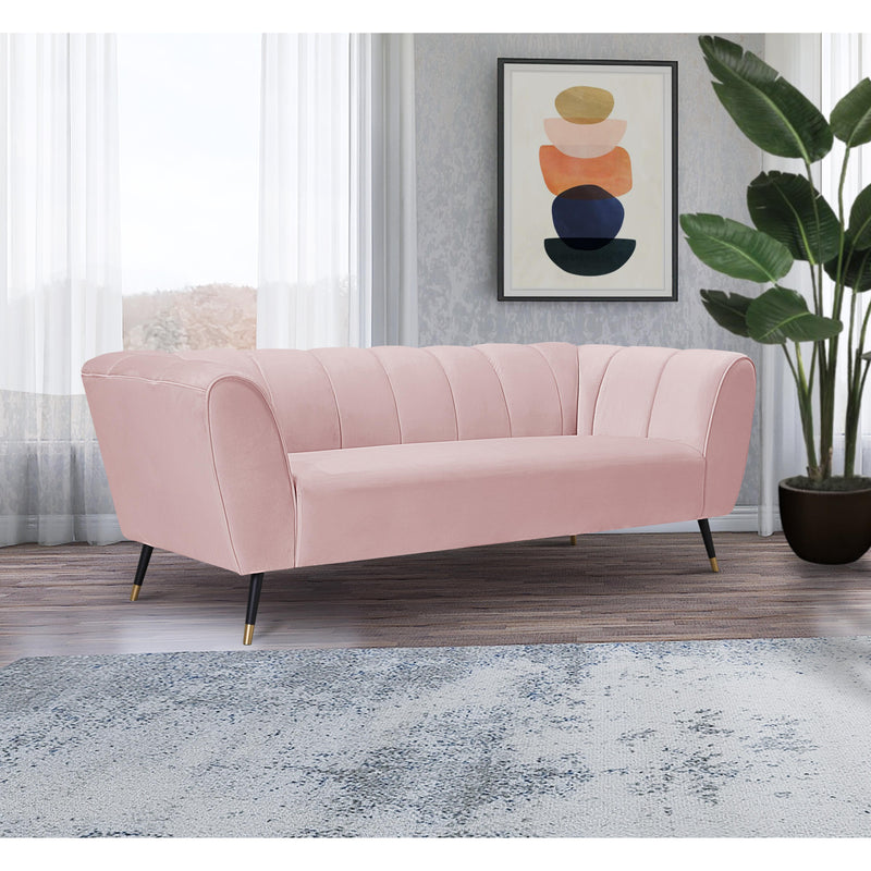 Meridian Beaumont Pink Velvet Sofa IMAGE 11