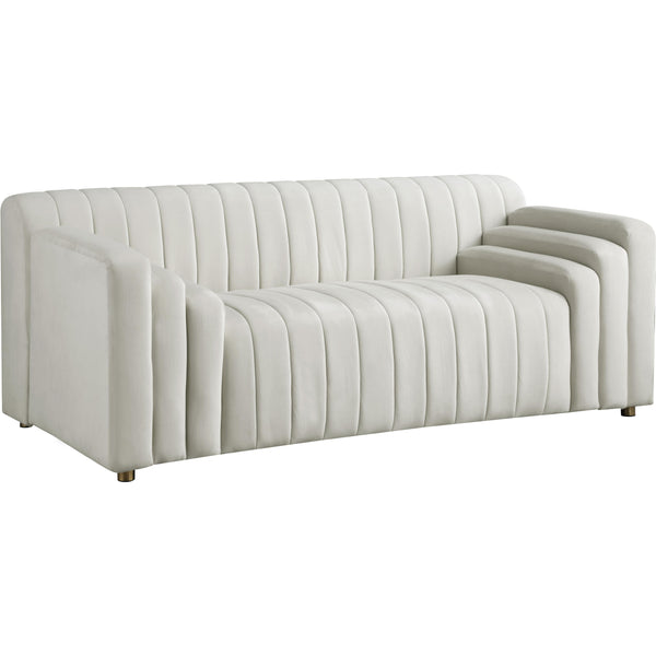 Meridian Naya Cream Velvet Loveseat IMAGE 1