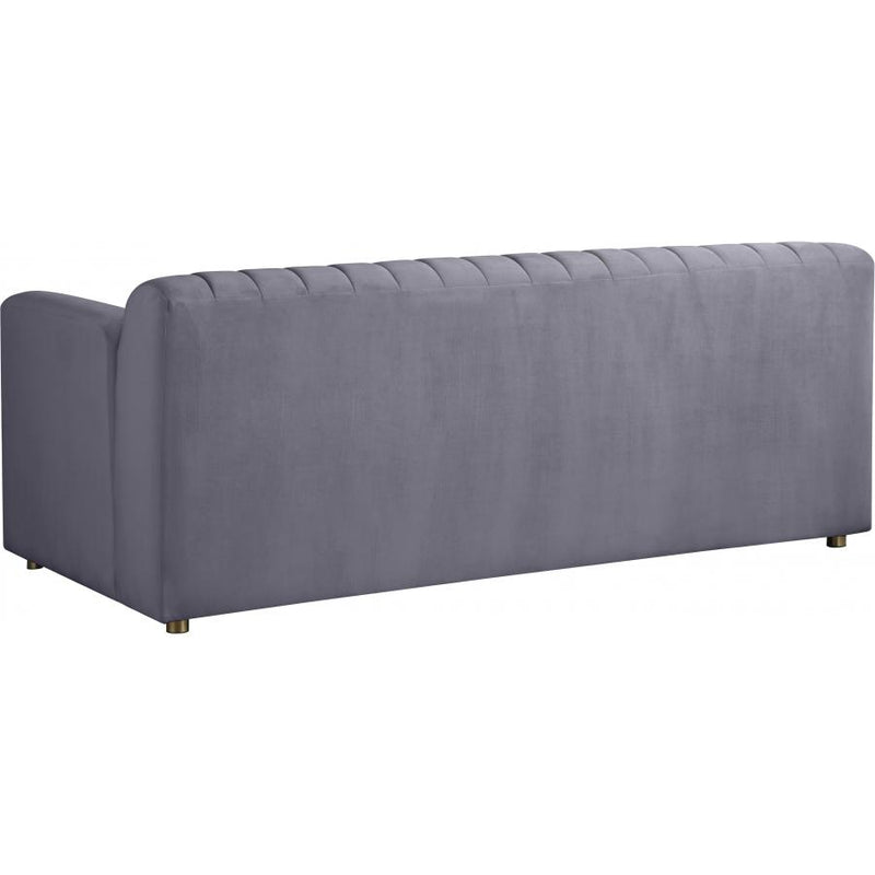 Meridian Naya Grey Velvet Loveseat IMAGE 2