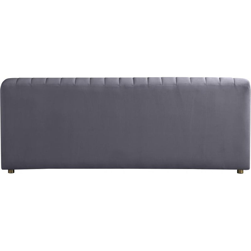 Meridian Naya Grey Velvet Loveseat IMAGE 3